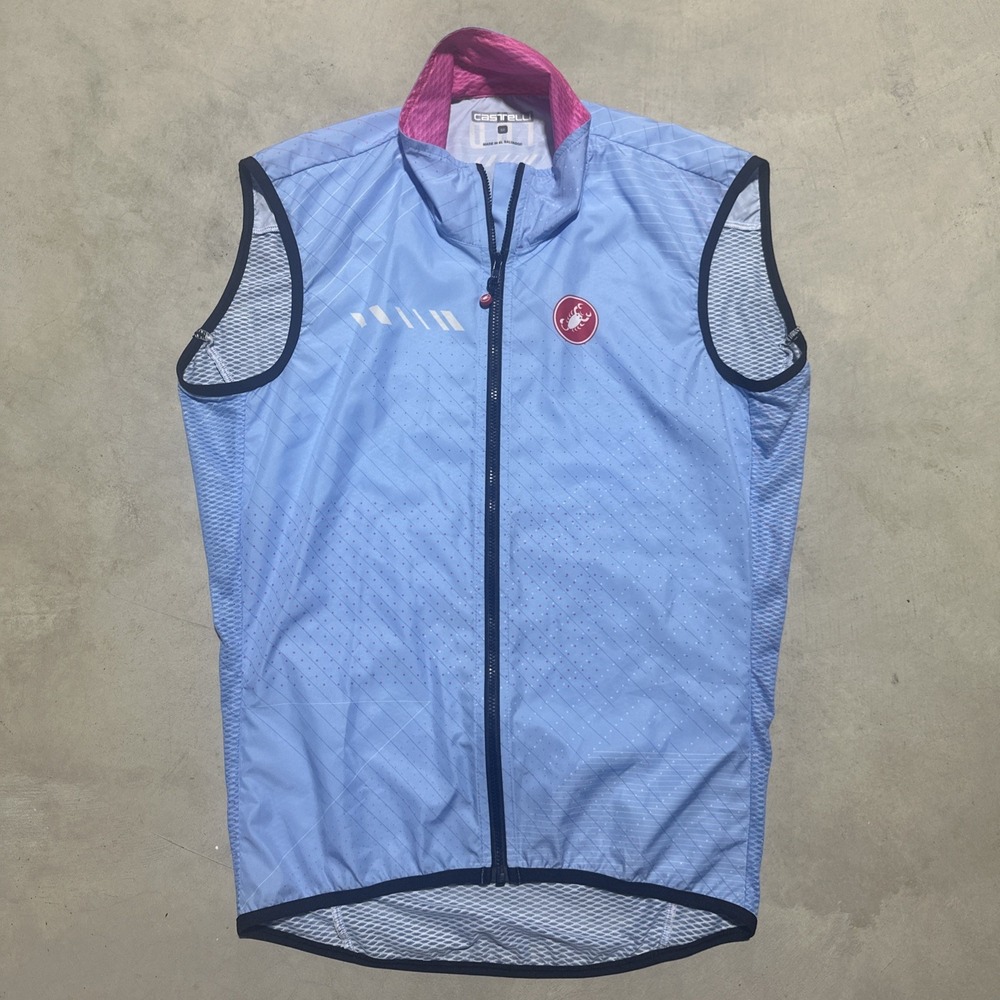 Castelli Cycling Vest Windstopper Sleeveless Jersey Pink Blue Men's Size M